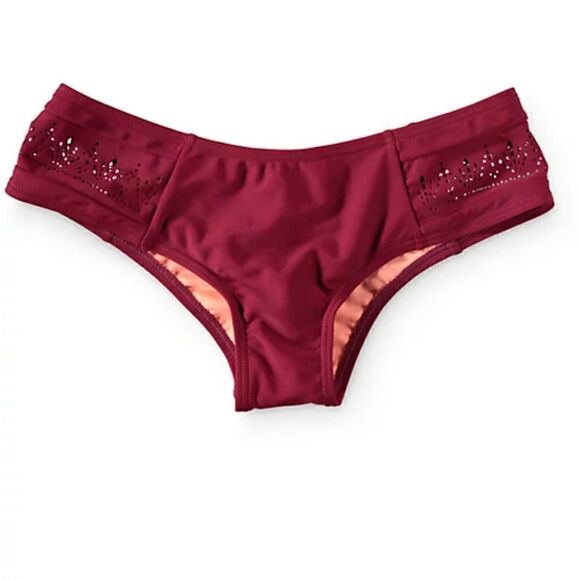NWT Malibu burgundy lazercut cheeky bikini bottom - Picture 1 of 10